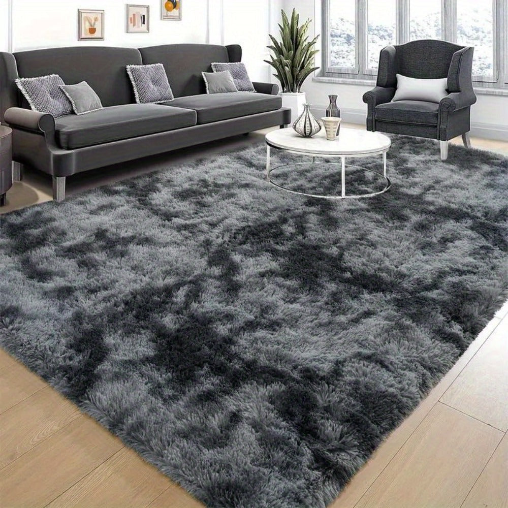 Gradient Color Soft Area Rug – Washable Anti-Slip Shaggy Fluffy Carpet for Living Room & Bedroom | Modern Machine-Made Floor Mat