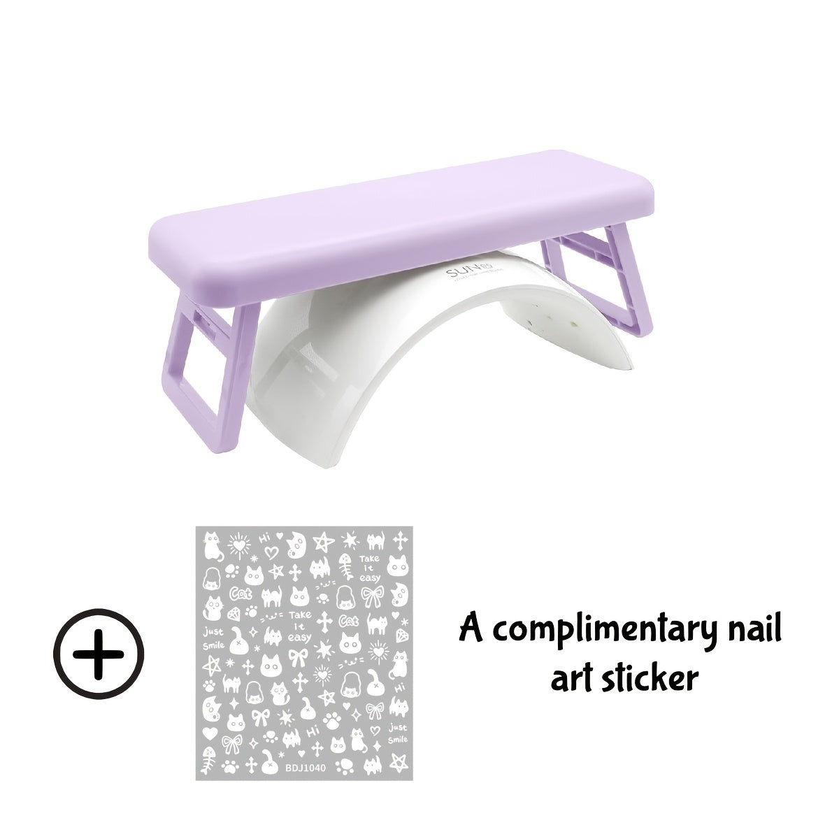 Folding Nail Armrest Hand Rest for Nail Technicians – Cushioned Wrist Support Pillow Bracket, Portable Manicure Table Stand