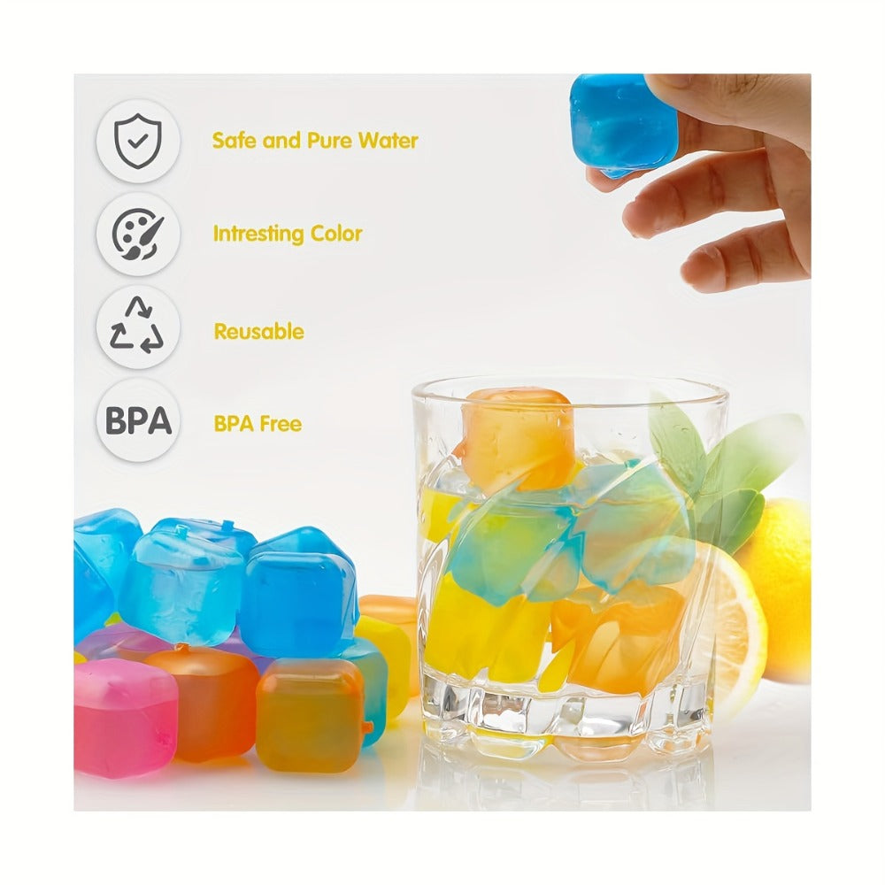 Reusable Plastic Ice Cubes 60/90/120/165 PCS - Non-Melting Non-Diluting Refreezable Ice Cubes for Whiskey