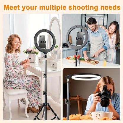 10- or 12-Inch LED Ring Light with Desktop, 43-Inch or 63-Inch Stand and Seven Checkout Options