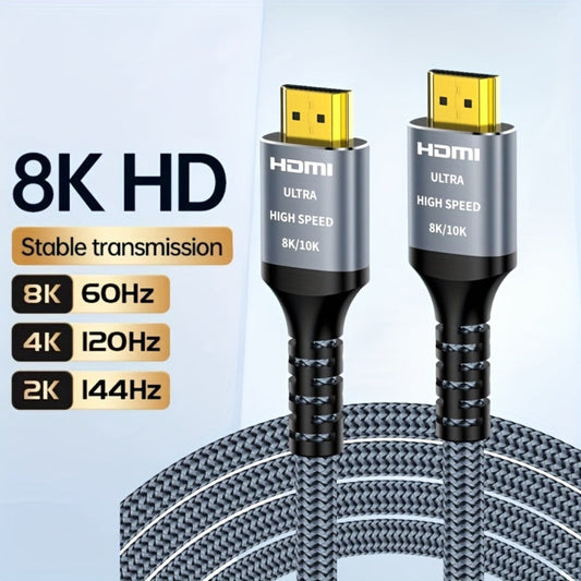HDMI 2.1 Cable 8K 48Gbps Ultra High Speed Braided Nylon, 4K@120Hz, eARC, VRR, HDR10+, Dolby Vision