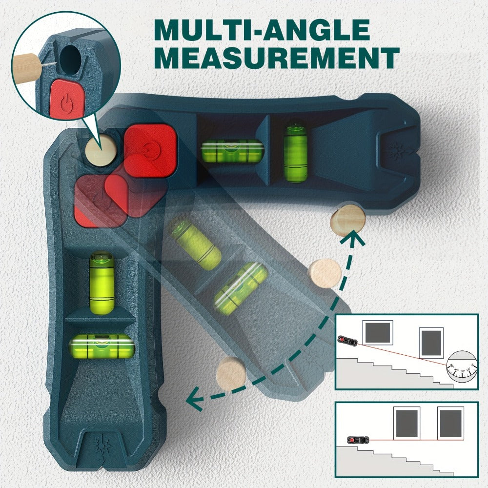 Magnetic Stud Finder with Laser Level, High Brightness Laser Marker, Horizontal & Vertical Bubble Level