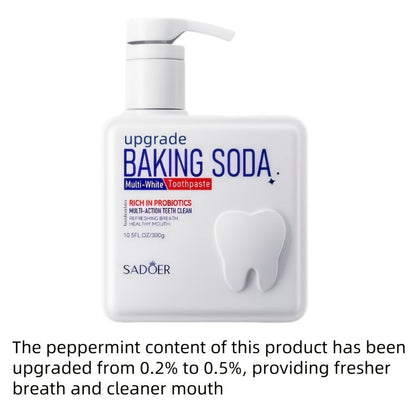 300g Field Mint Toothpaste in Pump Dispenser with Baking Soda and Probiotics Listed on Label