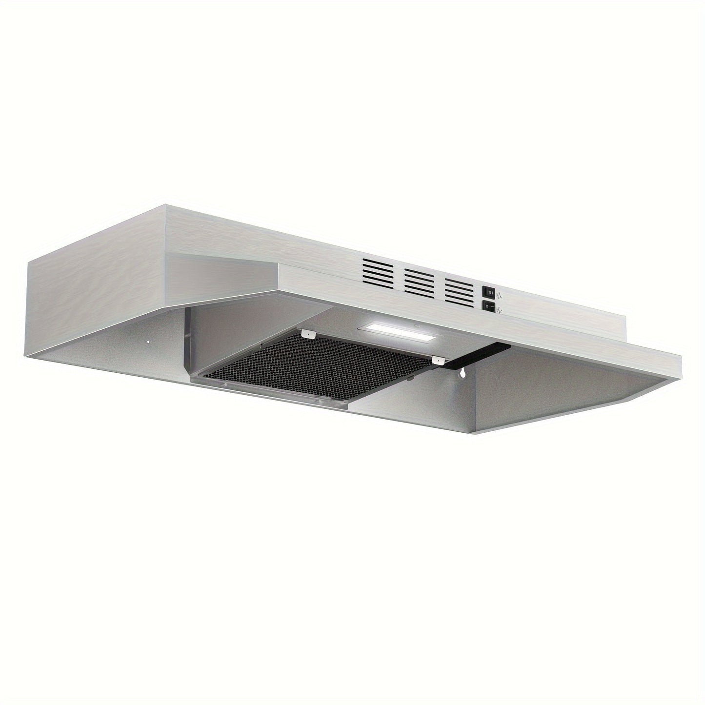 Range Hood 30 Inch Under Cabinet, Ducted & Ductless Convertible Kitchen Vent Hood with LED Light & 2-Speed Exhaust Fan