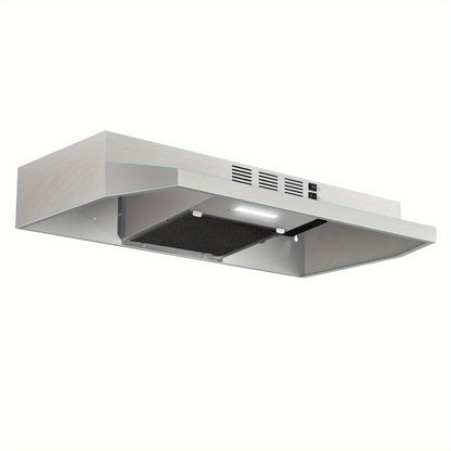 Range Hood 30 Inch Under Cabinet, Ducted & Ductless Convertible Kitchen Vent Hood with LED Light & 2-Speed Exhaust Fan