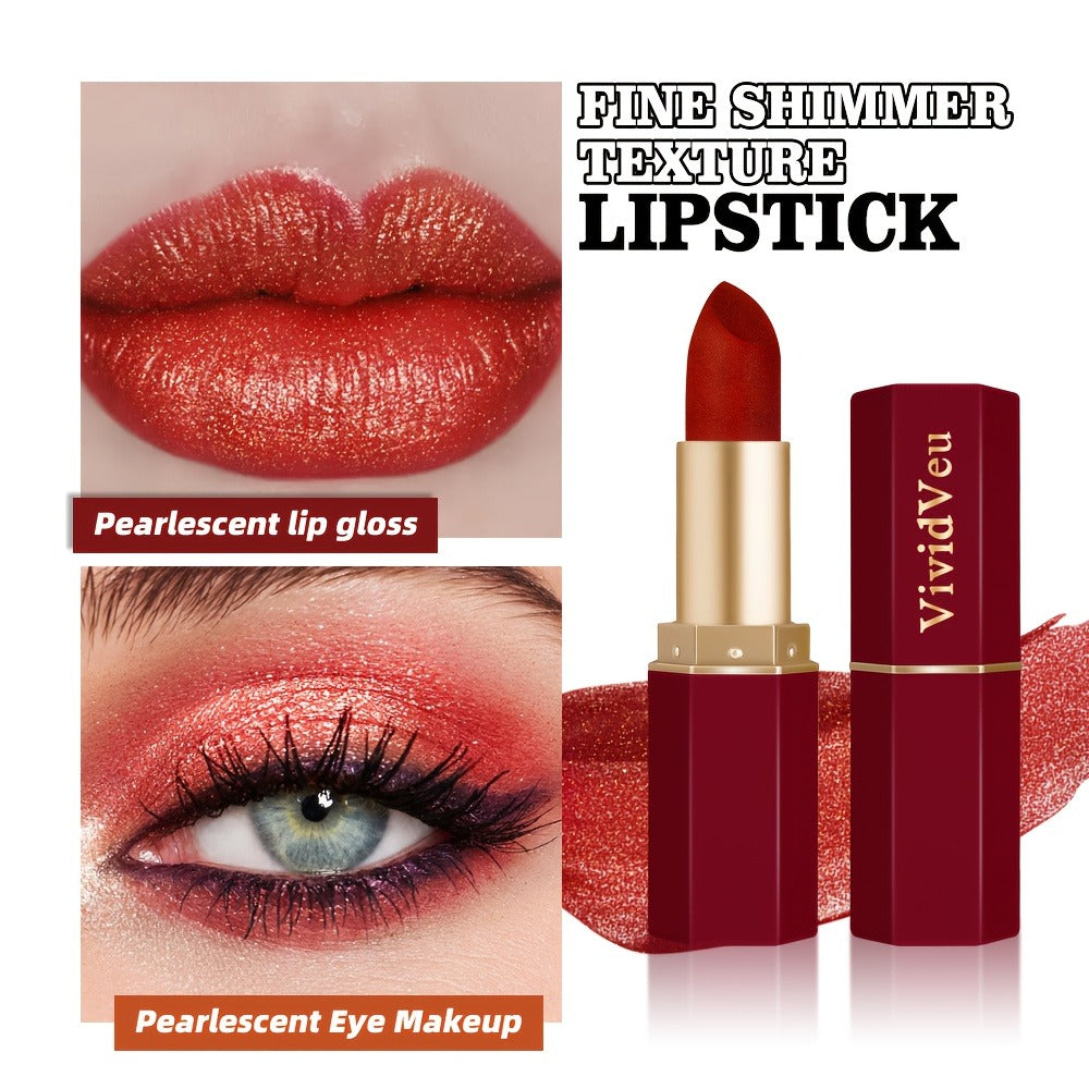 Lipstick Set, VividVeu 6-Piece Cream Bullet Collection with Numbered Rose, Red, Berry and Plum Shades