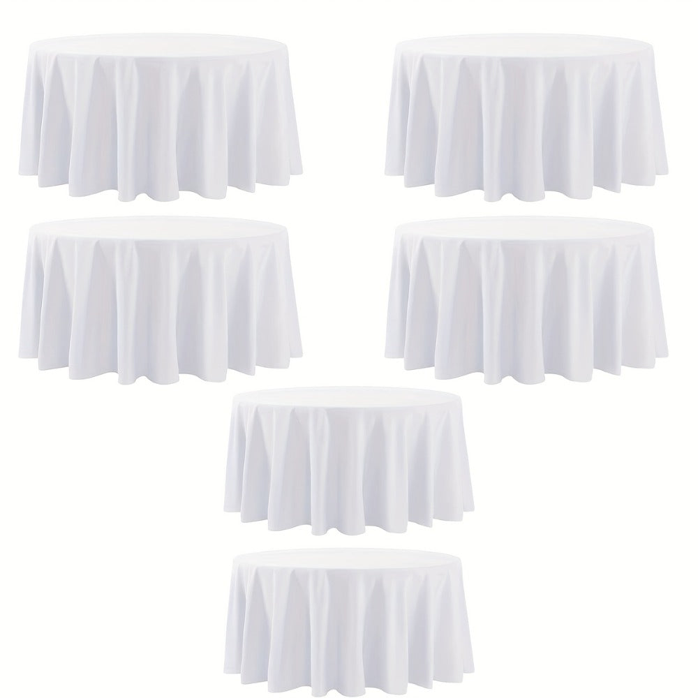 120 Inch Round Tablecloth Bulk Pack – Wrinkle-Free Table Cover for Wedding, Party, Christmas & Halloween, Black or White (6/12/18 Pack)