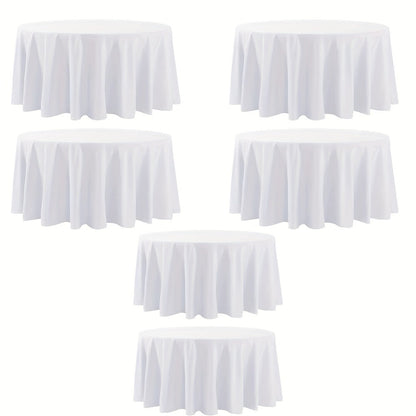 120 Inch Round Tablecloth Bulk Pack – Wrinkle-Free Table Cover for Wedding, Party, Christmas & Halloween, Black or White (6/12/18 Pack)