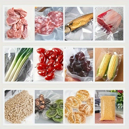Micro Perforated Food Storage Bags 100 Pack - Breathable Ventilated Produce Bags for Fruits Vegetables Meat and Seafood