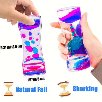 Liquid Motion Bubbler Timer 6 12 Pack Sensory Fidget Toys for Kids Adults, Colorful Liquid Hourglass Desk Toy for Stress
