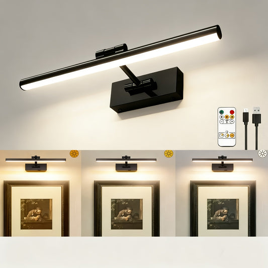 Picture Light 16 Inch Wireless Battery Powered LED Wall Light 6000mAh Rechargeable Remote for Entryways, Bedrooms and Living Spaces