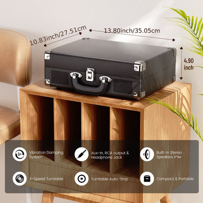 Bluetooth Vinyl Record Player with Built-in Speakers, Maio C200 3-Speed Belt-Driven Turntable, Hi-Fi Stereo Gramophone