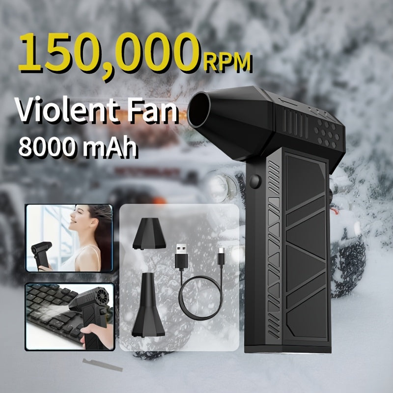 Electric Air Duster 150000RPM 200g Thrust Turbine Blower with Brushless Motor, 3-Speed 100K/130K/150K RPM
