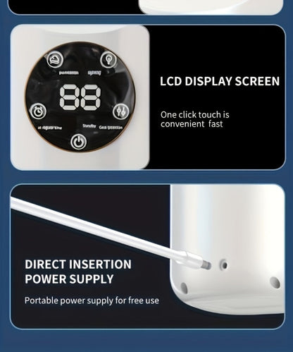 Portable Fan USB-Powered Bladeless Tower Model with Water Mist, Remote, Touch Controls and LED Light