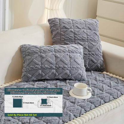 Sofa Cover Bohemian Quilted Shu Velveteen Panels with Ruffles and Design in Five Colors with Model-Specific Size and Color Options