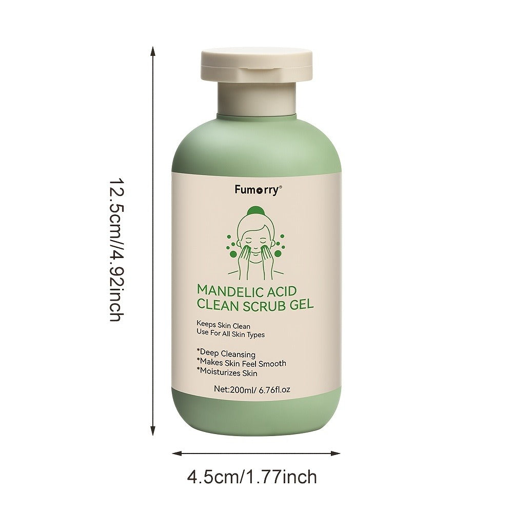 Mandelic Acid Exfoliating Gel 200ml with Aloe & Rose Extract, Deep Cleansing Pore Cleanser for Face & Body