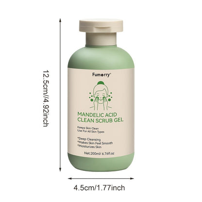 Mandelic Acid Exfoliating Gel 200ml with Aloe & Rose Extract, Deep Cleansing Pore Cleanser for Face & Body