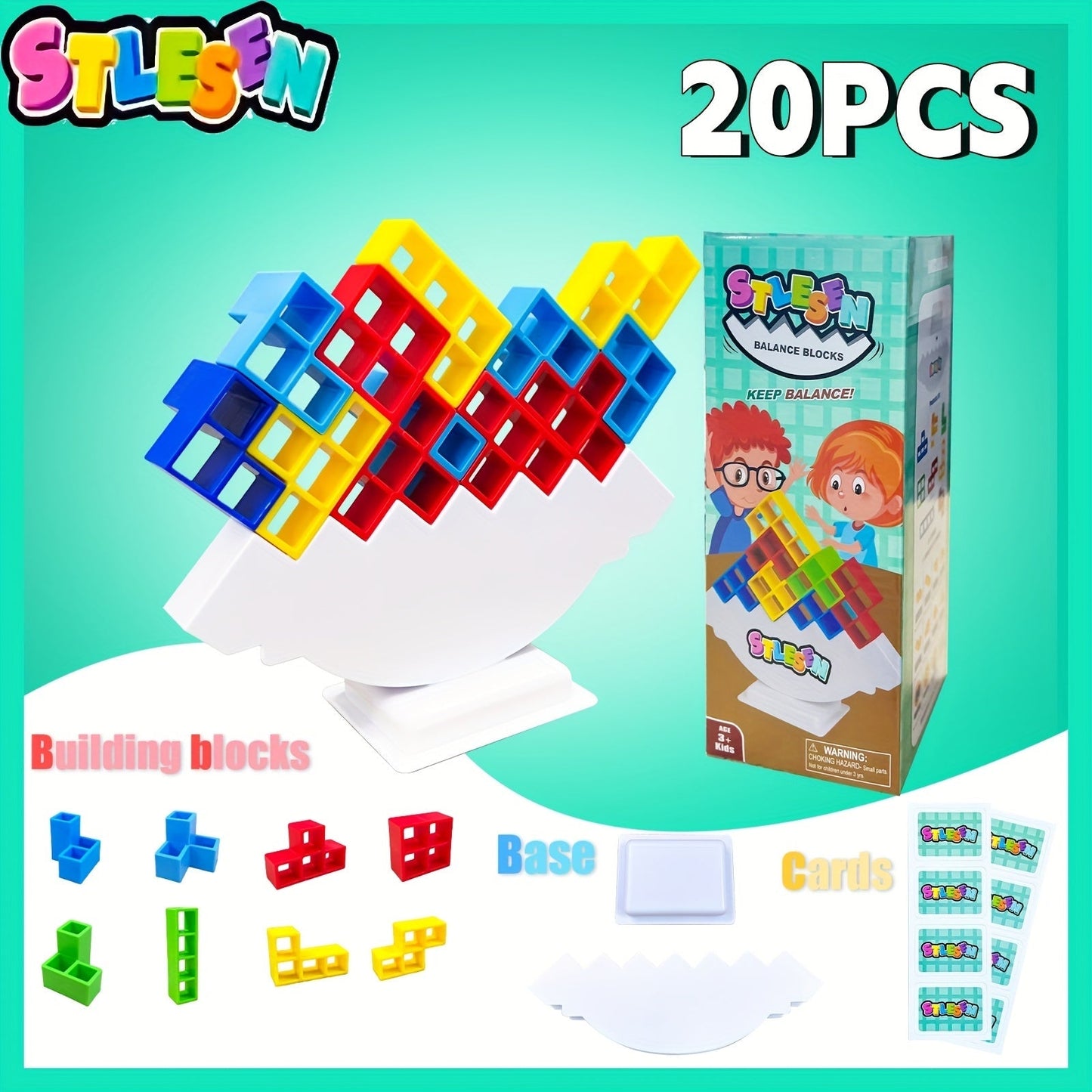 Balancing Stacking Blocks Game Set with the Listed Color, Size or Set Options for Everyday Use