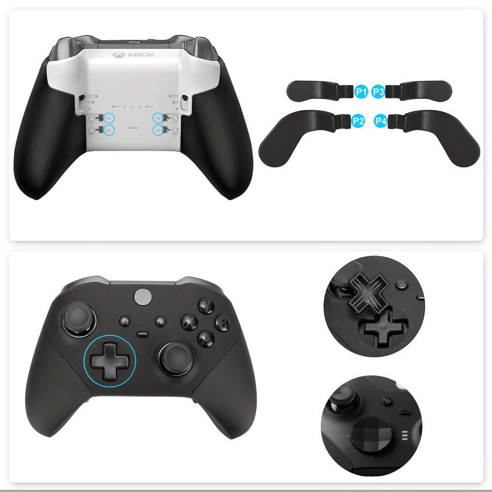 Xbox Elite Controller Series 2 Accessories 13-in-1 Replacement Kit – Paddles Thumbsticks Analog Sticks 2 D-Pads Repair Tool Stainless Steel