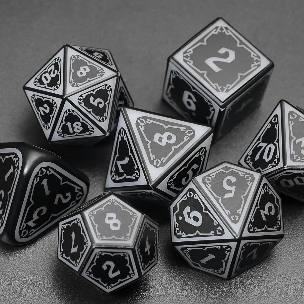 RGB LED DND Dice Set Rechargeable 7pcs, Illuminated Polyhedral Dice with Type-C Charging Case for D&D RPG Tabletop Games