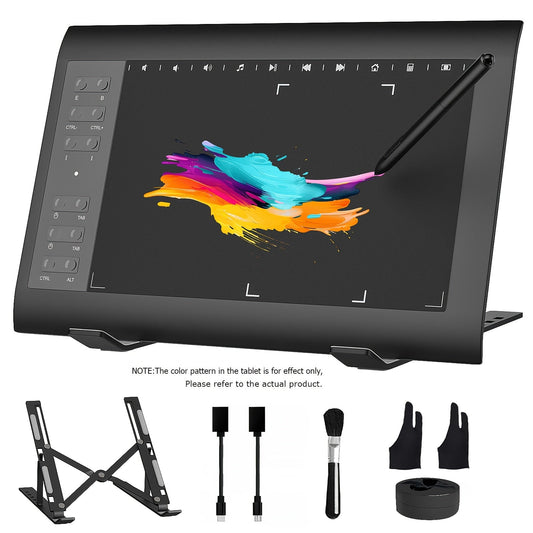 Graphics Drawing Tablet 10x6 Inch with 8192 Pressure Levels, Battery-Free Stylus & ±60° Tilt, 12 Shortcut Keys