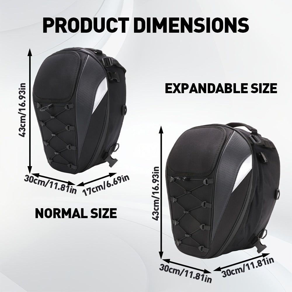 Motorcycle Backpack Helmet Bag – JFG RACING Motorbike Tail Bag with Adjustable Strap for Outdoor Camping, Travel & Luggage Storage