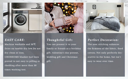 Moire-Style Flannel Blanket with Plush-Look Lining, Five Color Choices and Four Size Labels up to 108 x 90 Inches