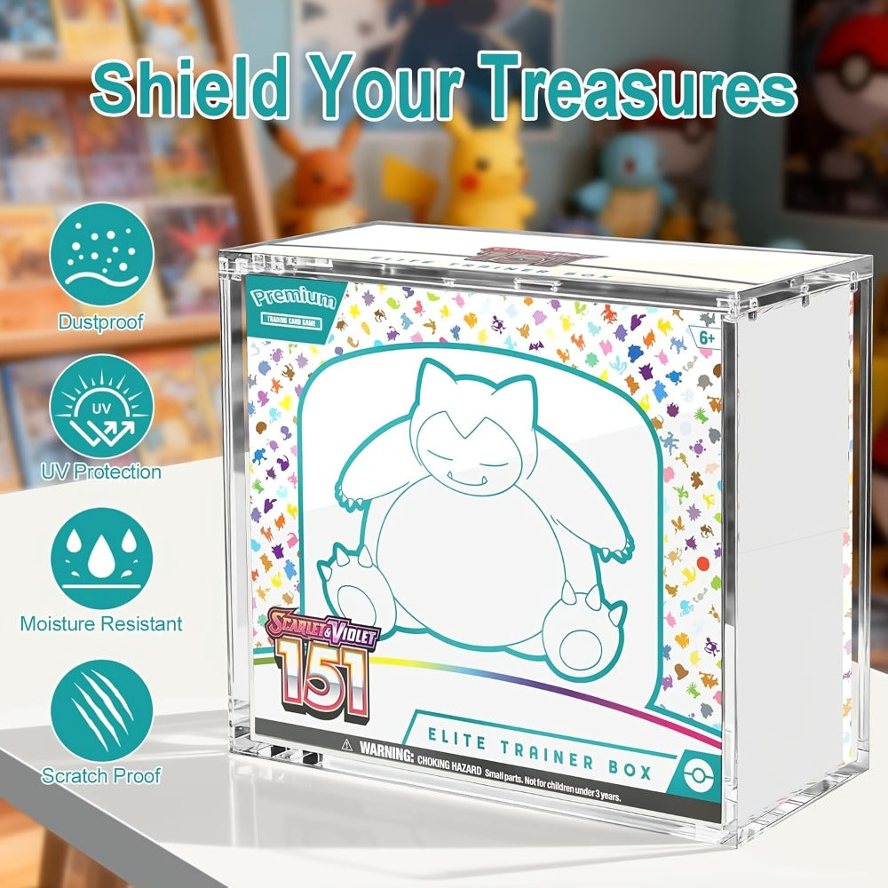 Pokemon Acrylic Display Case for ETB & Booster Bundle with the Listed Color, Size or Set Options for Everyday Use