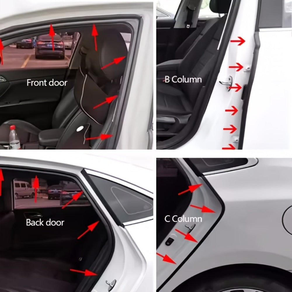 Car Door Seal Strip – 16.73ft Universal Self-Adhesive Rubber Weatherstrip for Noise Reduction & Sound Insulation, Fits Cars, Trucks