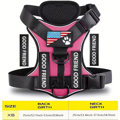 Service Dog Harness with 5 Patches – Reflective Adjustable Oxford Vest with Inner Mesh Layer, Service Dog ID System