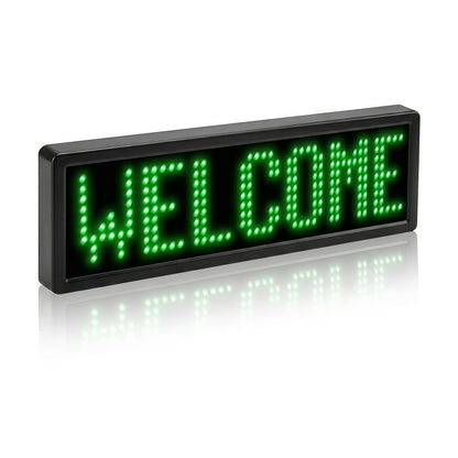 Programmable LED Badge Bluetooth App Controlled, Rechargeable Scrolling Text & Logo Display, 48x12 Pixel LED Name Tag for Events