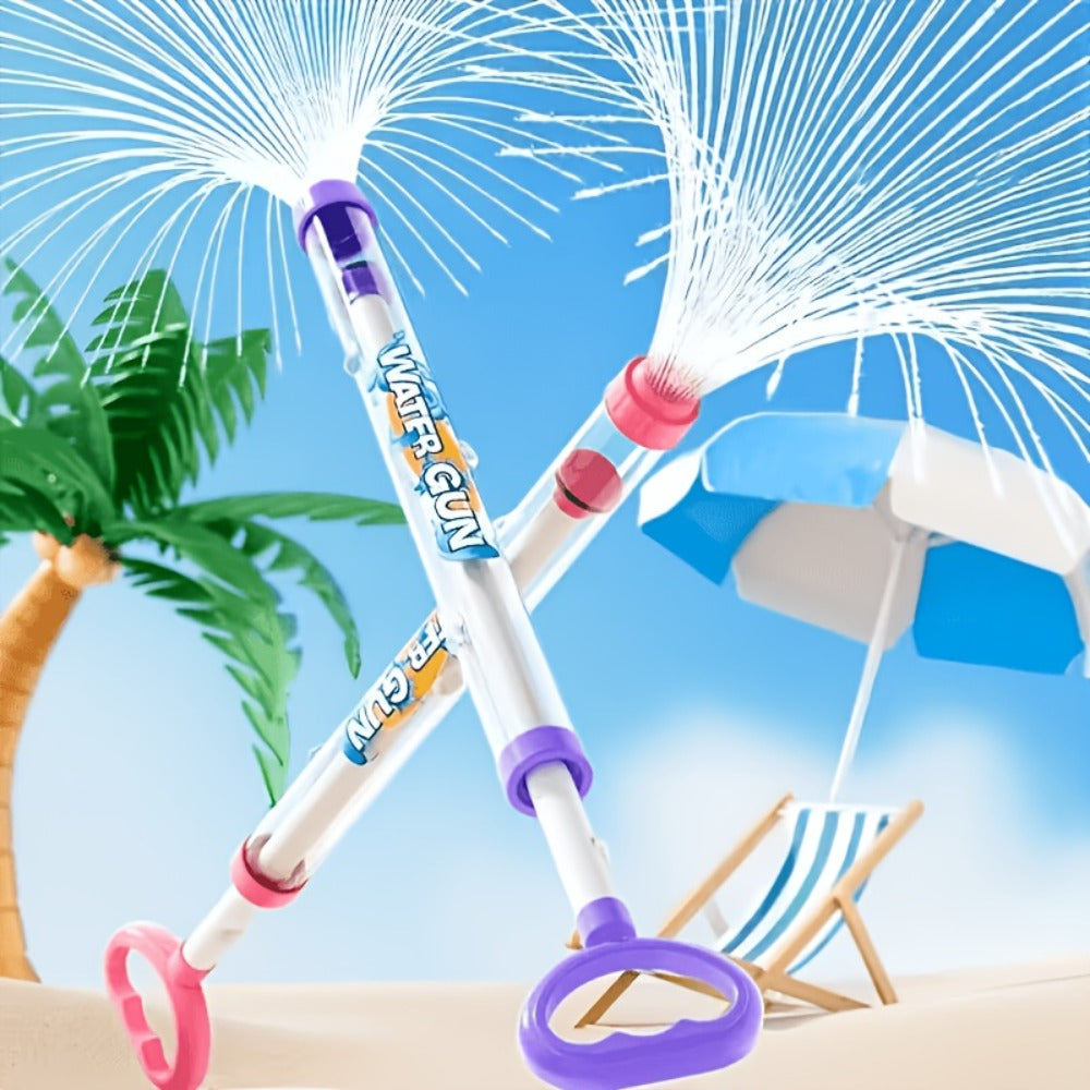 Firework-Shape Manual Water Blaster Set with Three or Six Pull-Push Wands in Blue, Purple and Pink