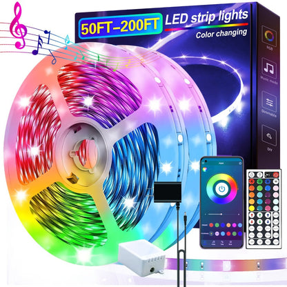 Music Sync LED Strip Lights with APP & 24-Key Remote - RGB Color Changing Built-in Mic for an Everyday Personal Care Routine