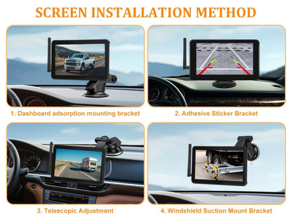 RV Backup Camera Wireless System – 7" HD 1080P Touchscreen Monitor, Night Vision, BSD Blind Spot Detection, 4-Channel, Furrion Compatible