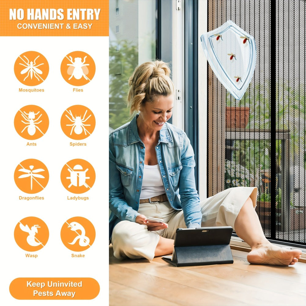 Magnetic Screen Door for Doorways – Heavy Duty Self-Sealing Mesh Door Screen with Magnetic Closure, Hands-Free, Pet & Kid Friendly