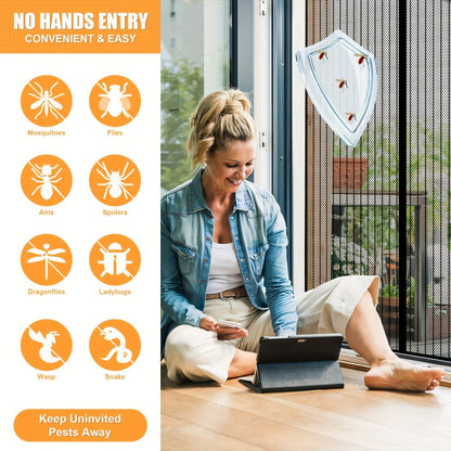 Magnetic Screen Door for Doorways – Heavy Duty Self-Sealing Mesh Door Screen with Magnetic Closure, Hands-Free, Pet & Kid Friendly