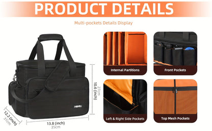 DJ Gig Bag with Removable Dividers, Padded Controller Mixer Carrying Case, Modular Interior, Touring Studio Travel Ready