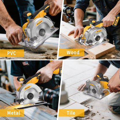 Brushless Circular Saw 5-Inch Kit 6900RPM with Battery & Charger, 45° Bevel Cut, Up to 6 Saw Blades