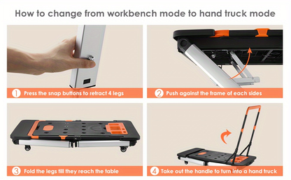 7in 1 Multifunctional Work Benches, Folding Work Table for Garage, As Portable Workbench, Sawhorse