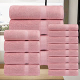 16pcs pink bath towel set
