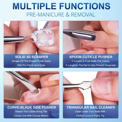 Gel Nail Polish Remover Kit, Formula Removes Gel in 2, 5 Minutes, No Foil or Soaking Needed, Professional