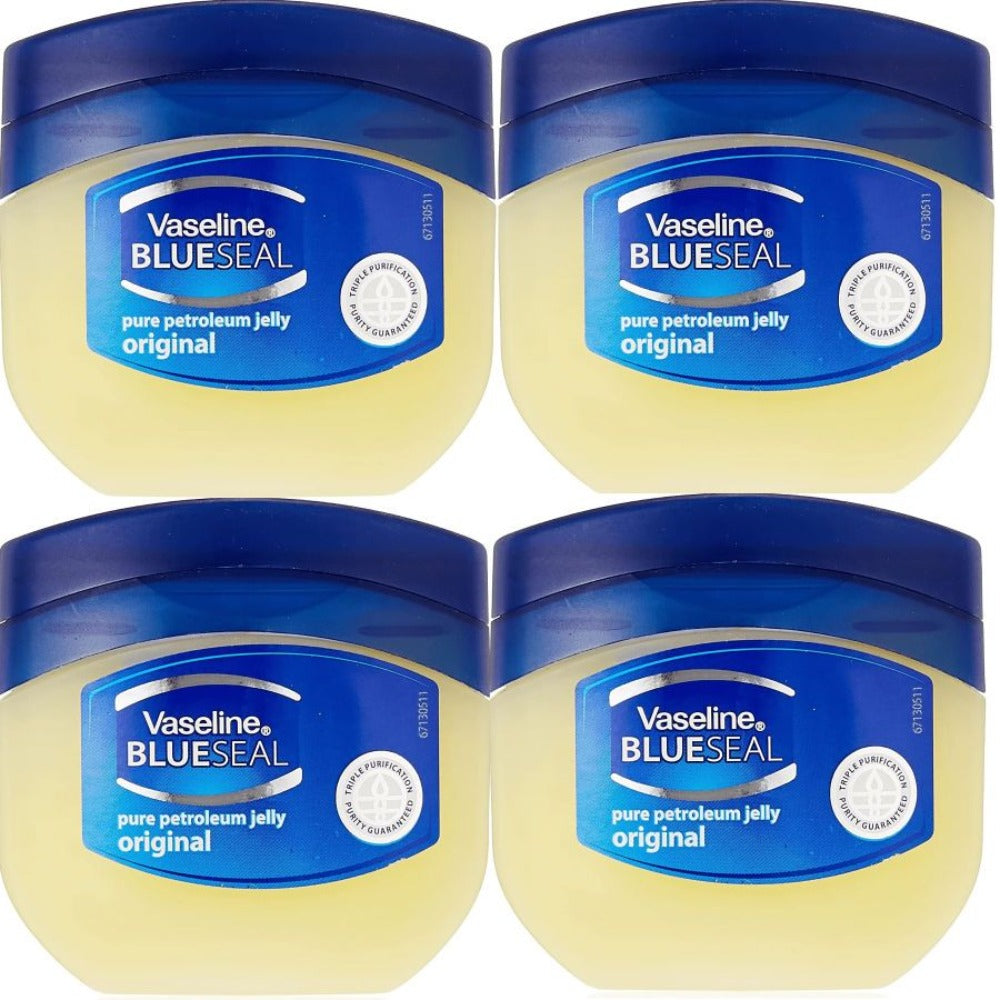 Petroleum Jelly 4-Pack Vaseline Original 50ml Each, Fragrance-Free Skin Protectant & Moisturizer for Dry