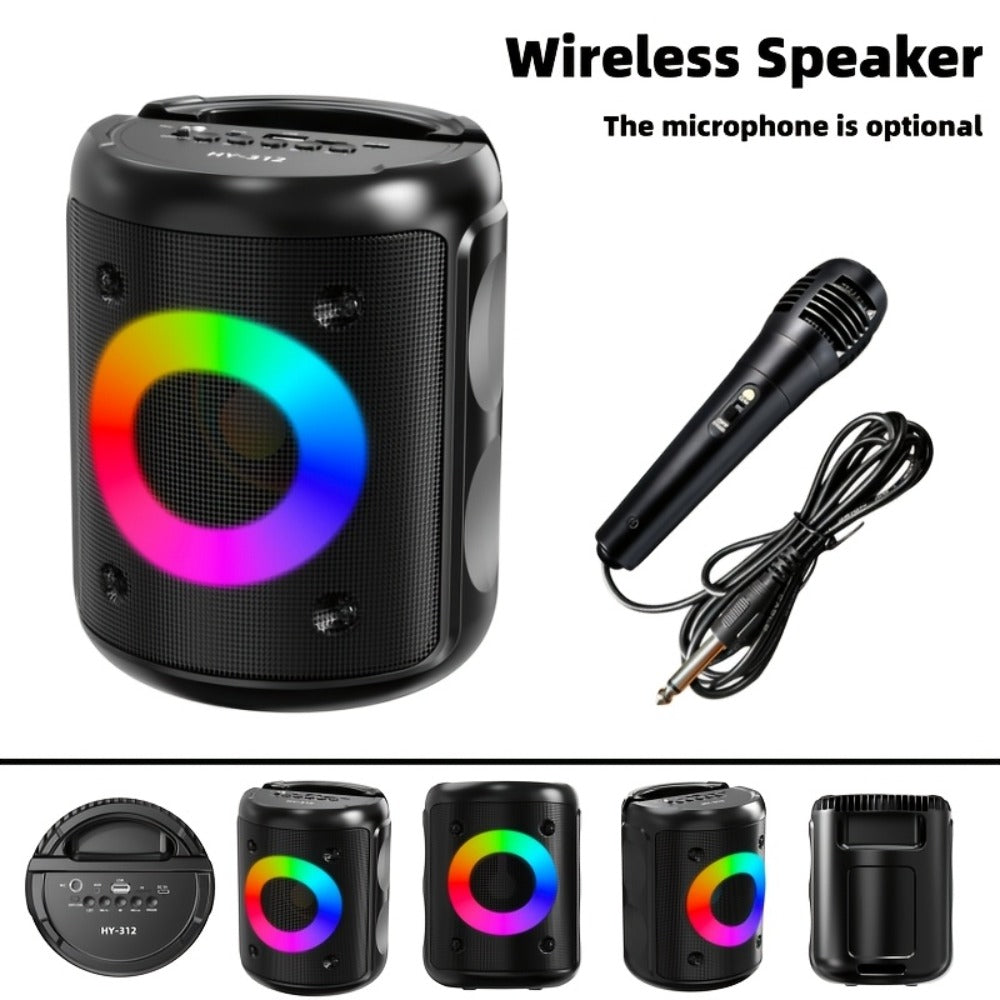 HY-3317 Party Speaker with Disco Lights & Microphone, Large Portable Subwoofer Outdoor Wireless Speaker