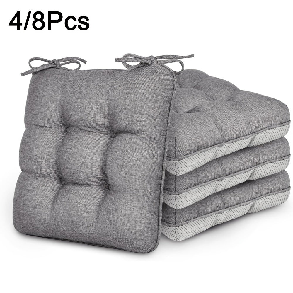 Memory Foam Chair Cushions 4/8 Pack, Non-Slip Seat Pads for Dining Chairs, Kitchen, Office & Patio – Indoor Outdoor Chair Pads M/L Size