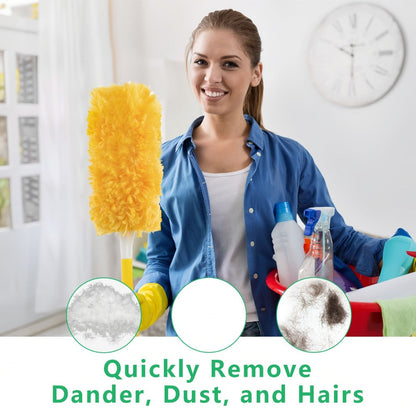 Duster Refills 360 Degree Electrostatic Microfiber Disposable Dusting Refills with Handle for Entryways, Bedrooms and Living Spaces