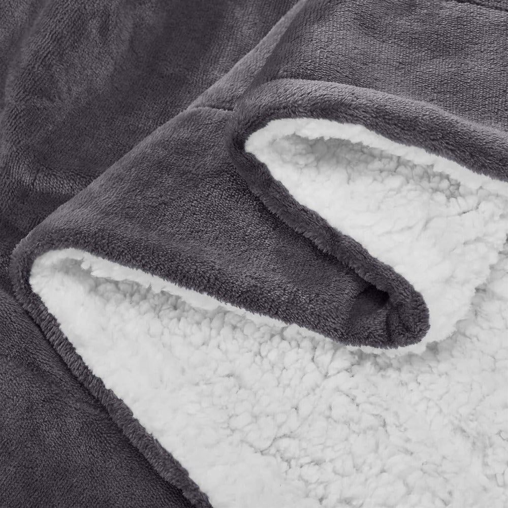 480GSM Sherpa Fleece Blanket, Double-Sided Heavy Throw for Couch, Bed & Travel, Reversible All Season