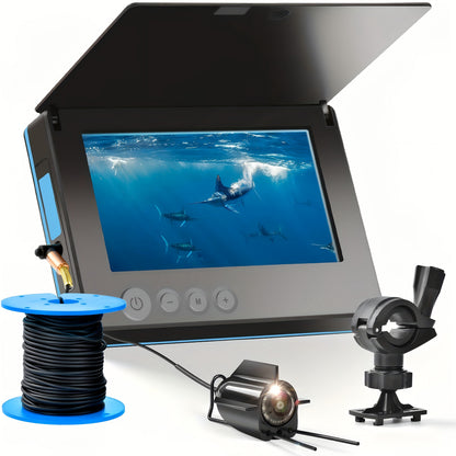 Underwater Fishing Camera with 4.3" HD Screen – Fish Finder with 140° Wide Angle Lens, Fish-Attracting Light