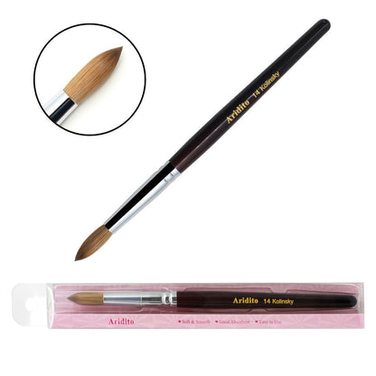 Kolinsky Acrylic Nail Brush Round Head Red Wine Wooden Handle – Professional Brush for Acrylic Extension Nail Art Sculpting & Manicure