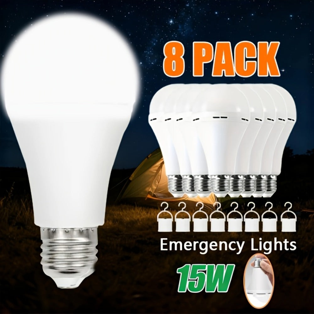Emergency Light Bulb for Power Outages 2000mAh Rechargeable LED 6000K with Backup Battery, Auto-On Failure Detection
