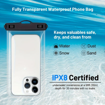 Glossy Phone Pouch 2 Pack for iPhone 16 15 14 Pro Max Samsung S24 S23, Swim Beach Boating Underwater Dry Case Bag with Secure Seal